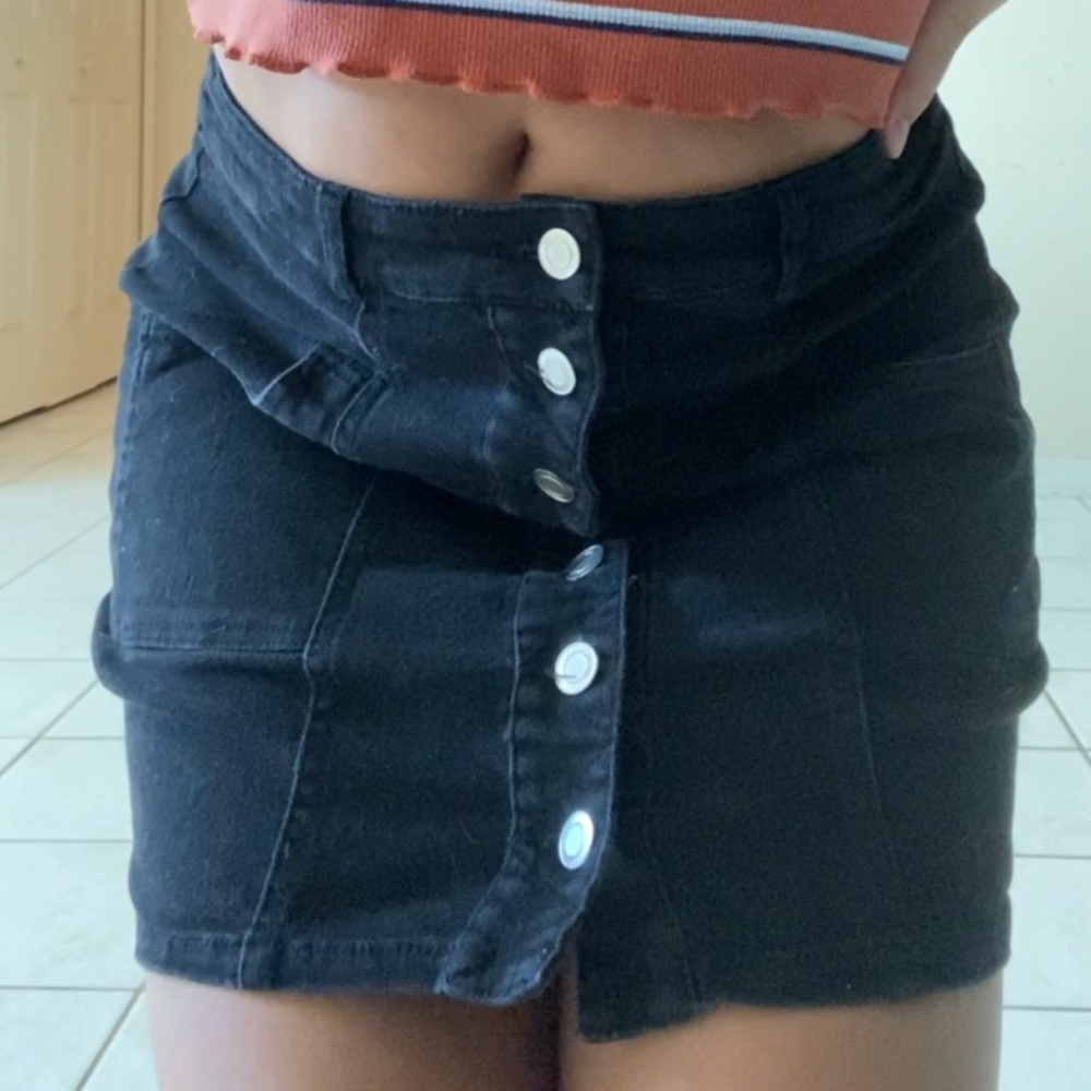 black skirt w buttons